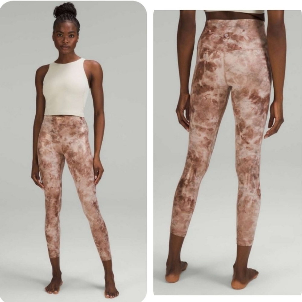 Lululemon Align High Rise Leggings 25" | Shine | Diamond Dye Misty Shell Cacao